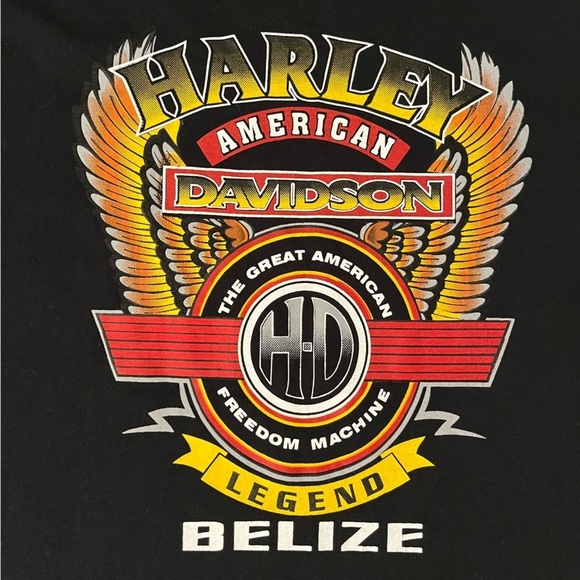 YAZBEK Harley Davidson Sleeveless T-Shirt Tank Size Large Black Belize - Picture 8 of 15
